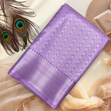 Lavender Kanchipuram Silk Saree with Silver Zari Highlights BS014