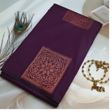 Deep Purple Soft Silk Saree with Golden Yellow Pallu ES31