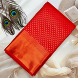 Red Bridal Silk Saree with Lustrous Zari Border BS005