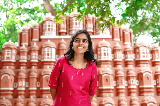 Elegant Pink Raw Silk Premium Kurti Set