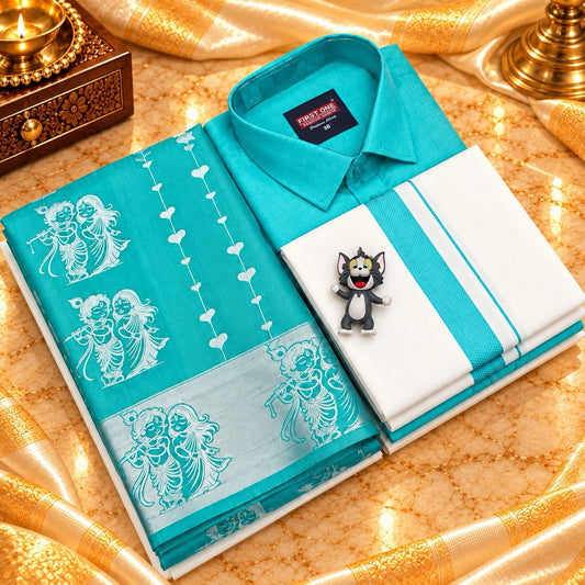 Dhoti Shirt & Saree Combo