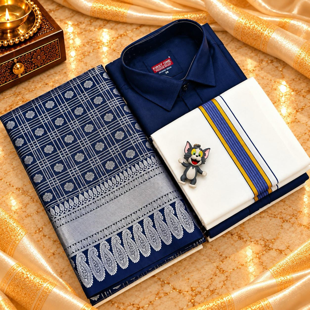 Dhoti Shirt & Saree Combo