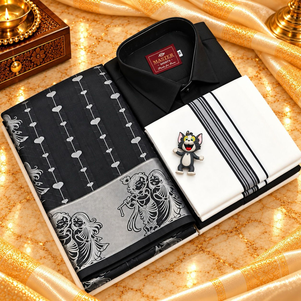 Dhoti Shirt & Saree Combo