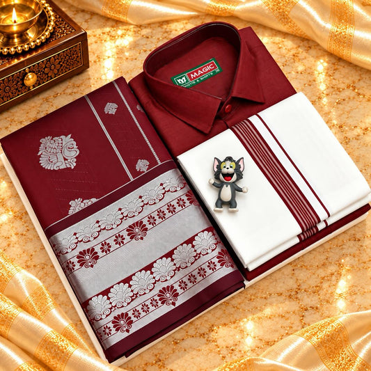 Dhoti Shirt & Saree Combo