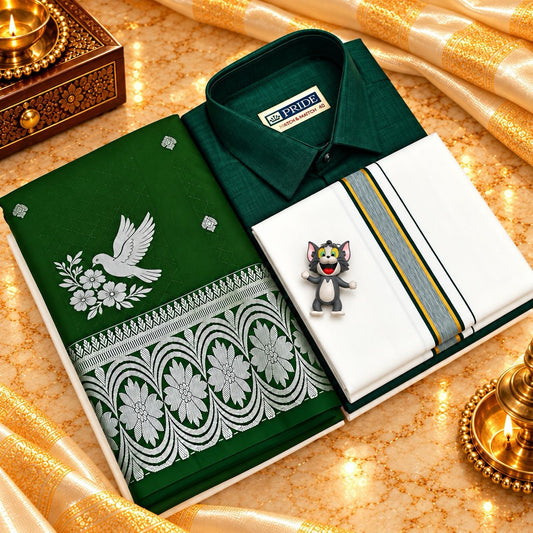 Dhoti Shirt & Saree Combo