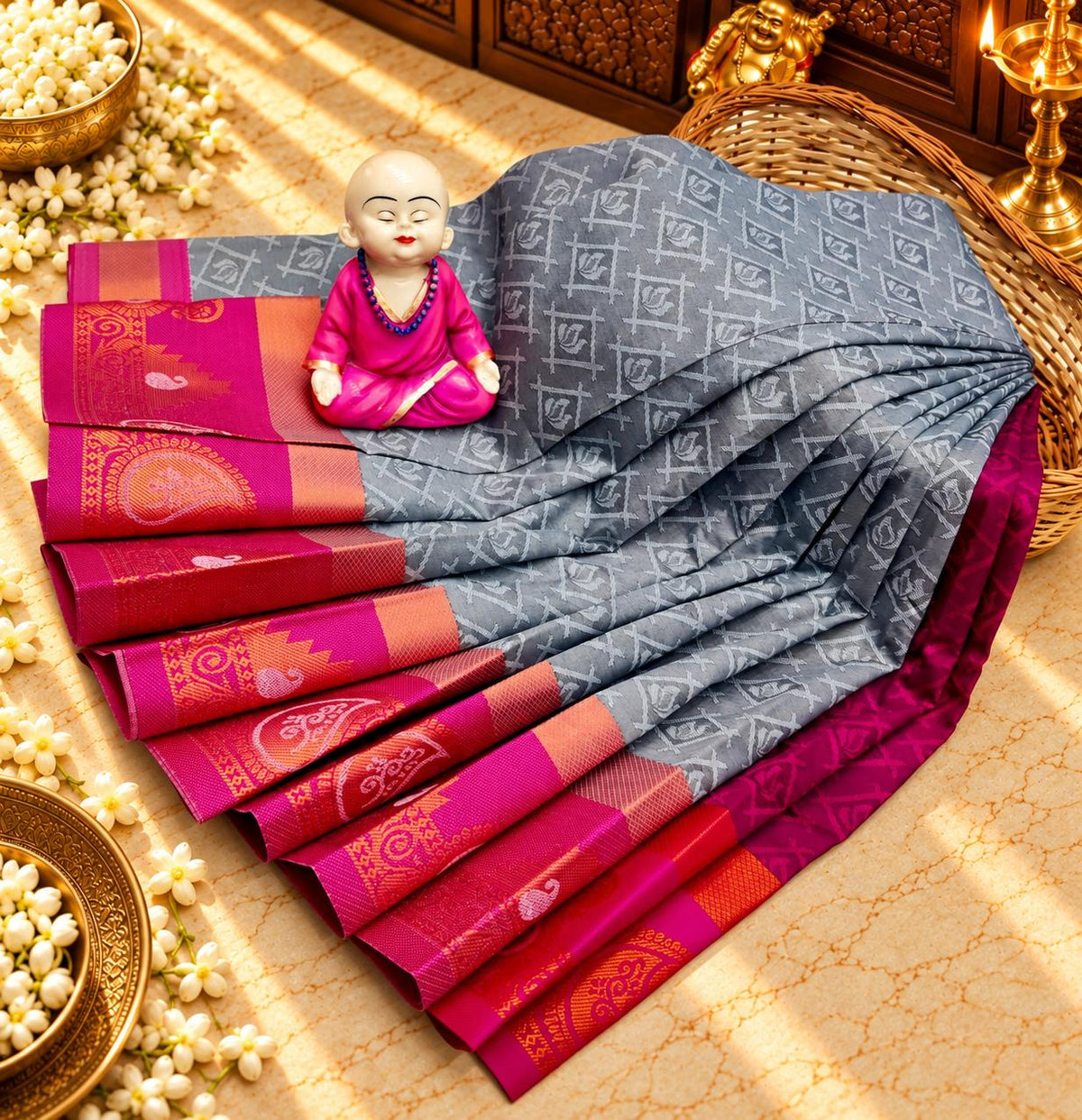 3D Embossed Karizma Silk Saree