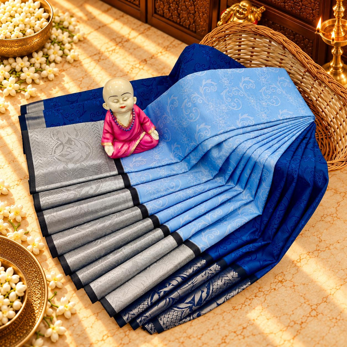 3D Embossed Karizma Silk Saree