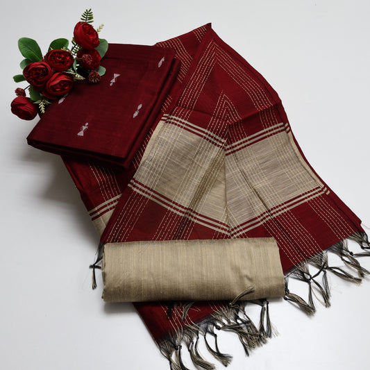 Premium Multicolor Raw Silk Salwar Suite- 3Pcs Set