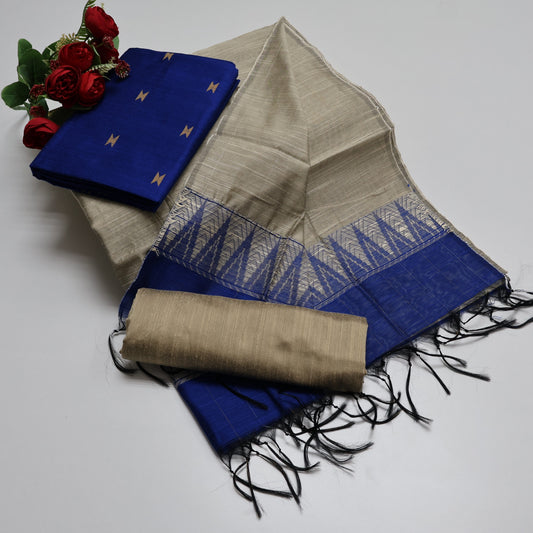 Premium Multicolor Raw Silk Salwar Suite- 3Pcs Set