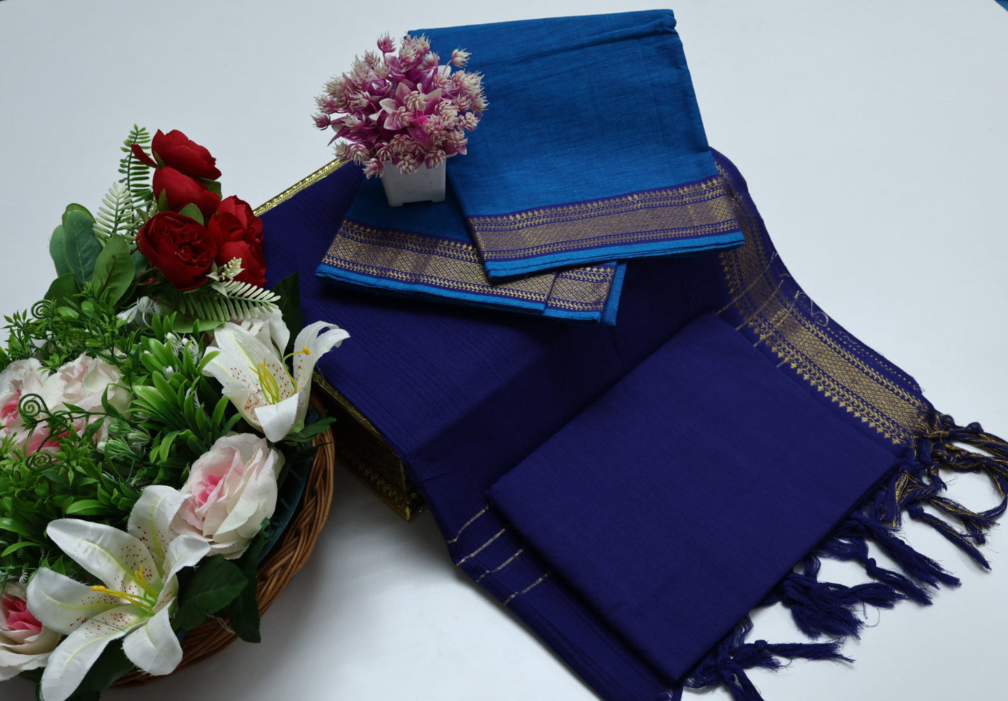 Unstitched Mangalagiri Cotton 3-Piece Set