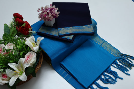 Unstitched Mangalagiri Cotton 3-Piece Set
