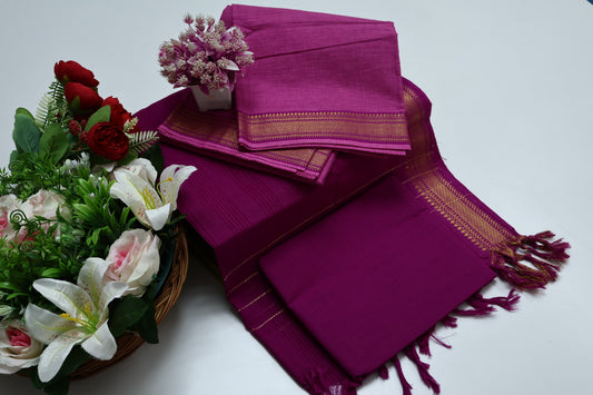 Unstitched Mangalagiri Cotton 3-Piece Set