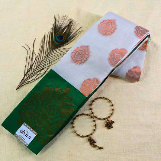 SILK COTTON SAREES WITH CONTRAST BLOUSE SC101