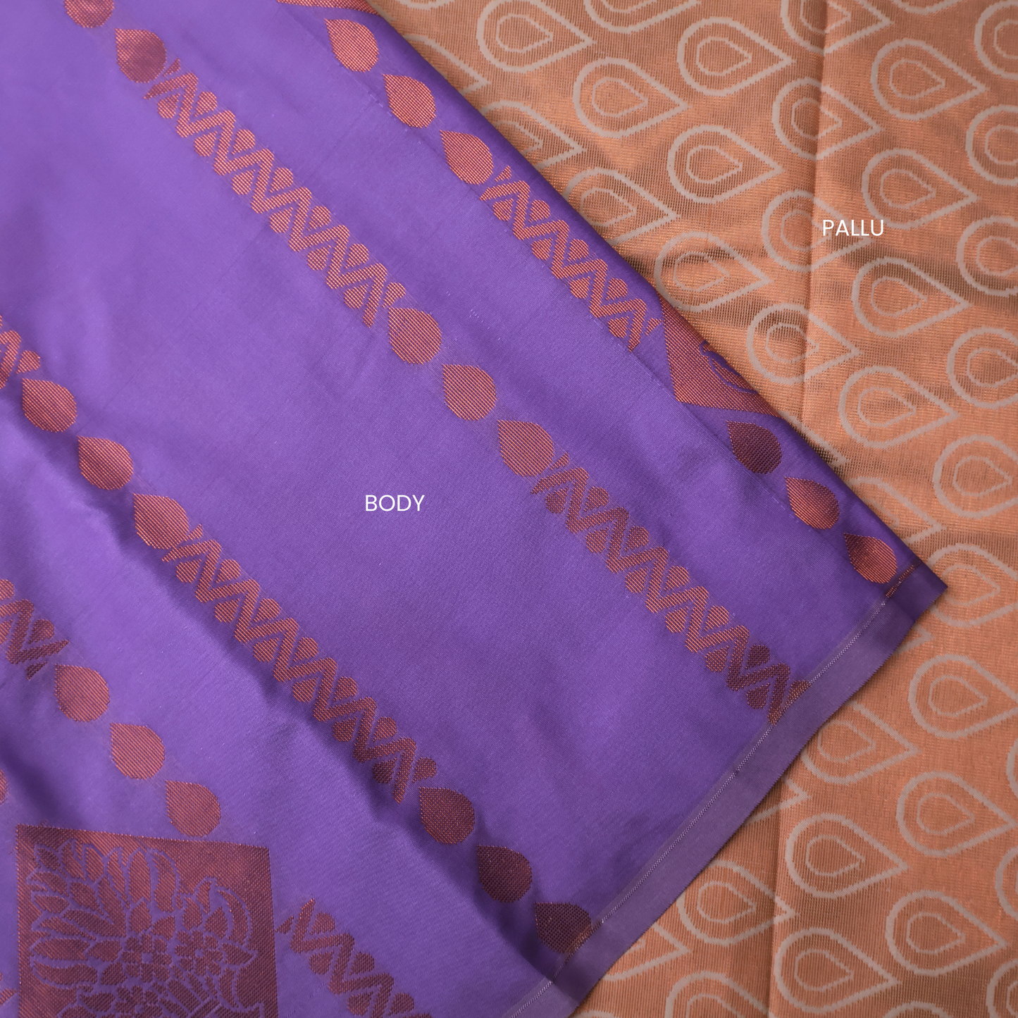 Vibrant Purple Saree with Peach Pallu ES20