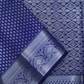 Royal Blue Kanchipuram Silk Bridal Saree with Silver Zari Weaving BS022