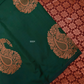Green Soft Silk Saree with Maroon Floral Pallu ES33