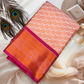Peach and Pink Bridal Silk Saree with Copper Zari Border BS003