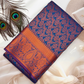 Royal Blue and Copper Bridal Silk Saree with Ornate Zari Motifs BS007
