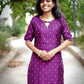 Elegant Violet Raw Silk Premium Kurti Set