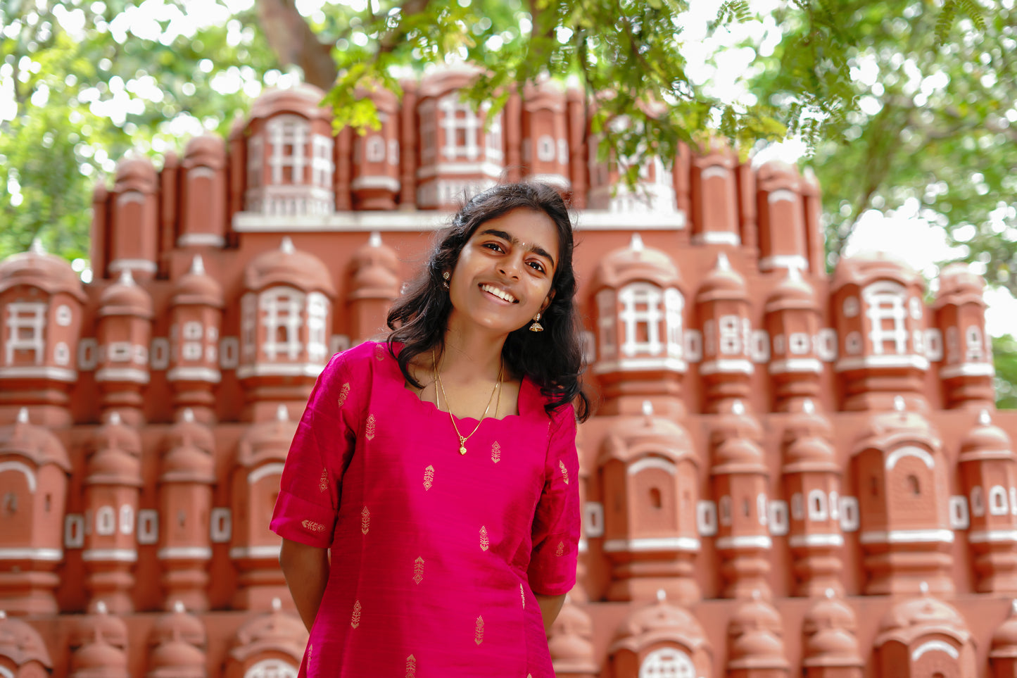 Elegant Pink Raw Silk Premium Kurti Set