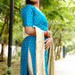 Elegant Blue Raw Silk Premium Kurti Set