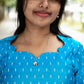 Elegant Blue Raw Silk Premium Kurti Set
