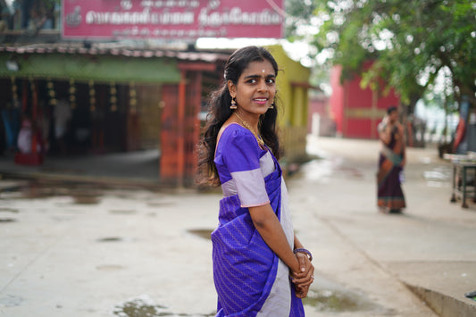 Royal Purple Arani Soft Silk Saree with Subtle Gold Weaves