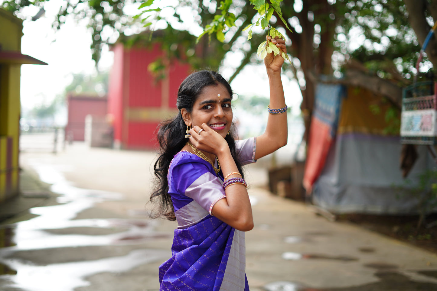 Royal Purple Arani Soft Silk Saree with Subtle Gold Weaves