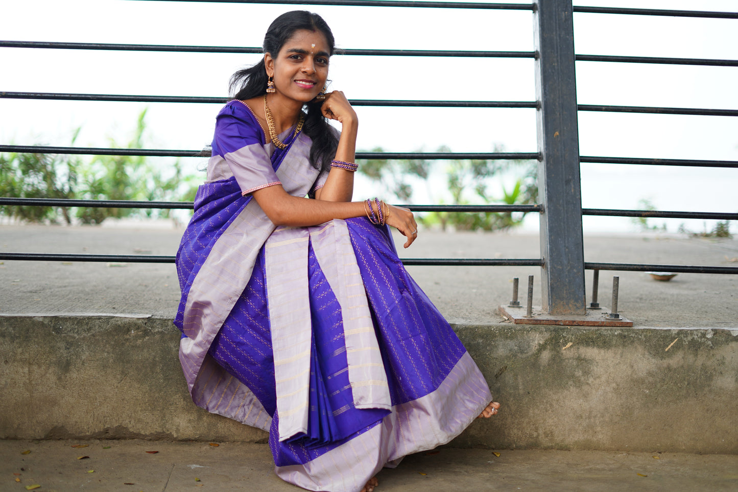 Royal Purple Arani Soft Silk Saree with Subtle Gold Weaves