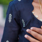 Black Raw Silk Kurti with Subtle Motifs