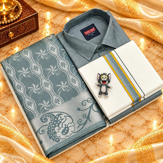 Dhoti Shirt & Saree Combo