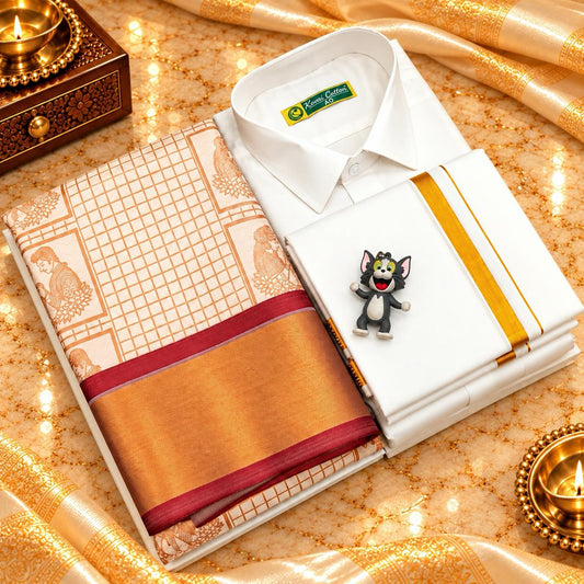 Dhoti Shirt & Saree Combo