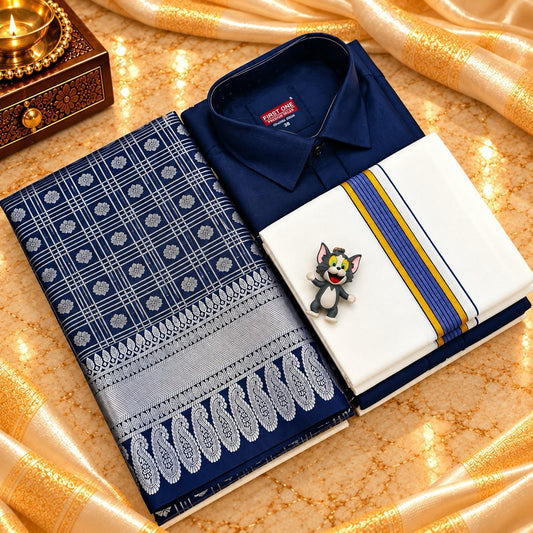 Dhoti Shirt & Saree Combo