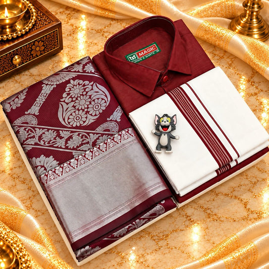 Dhoti Shirt & Saree Combo