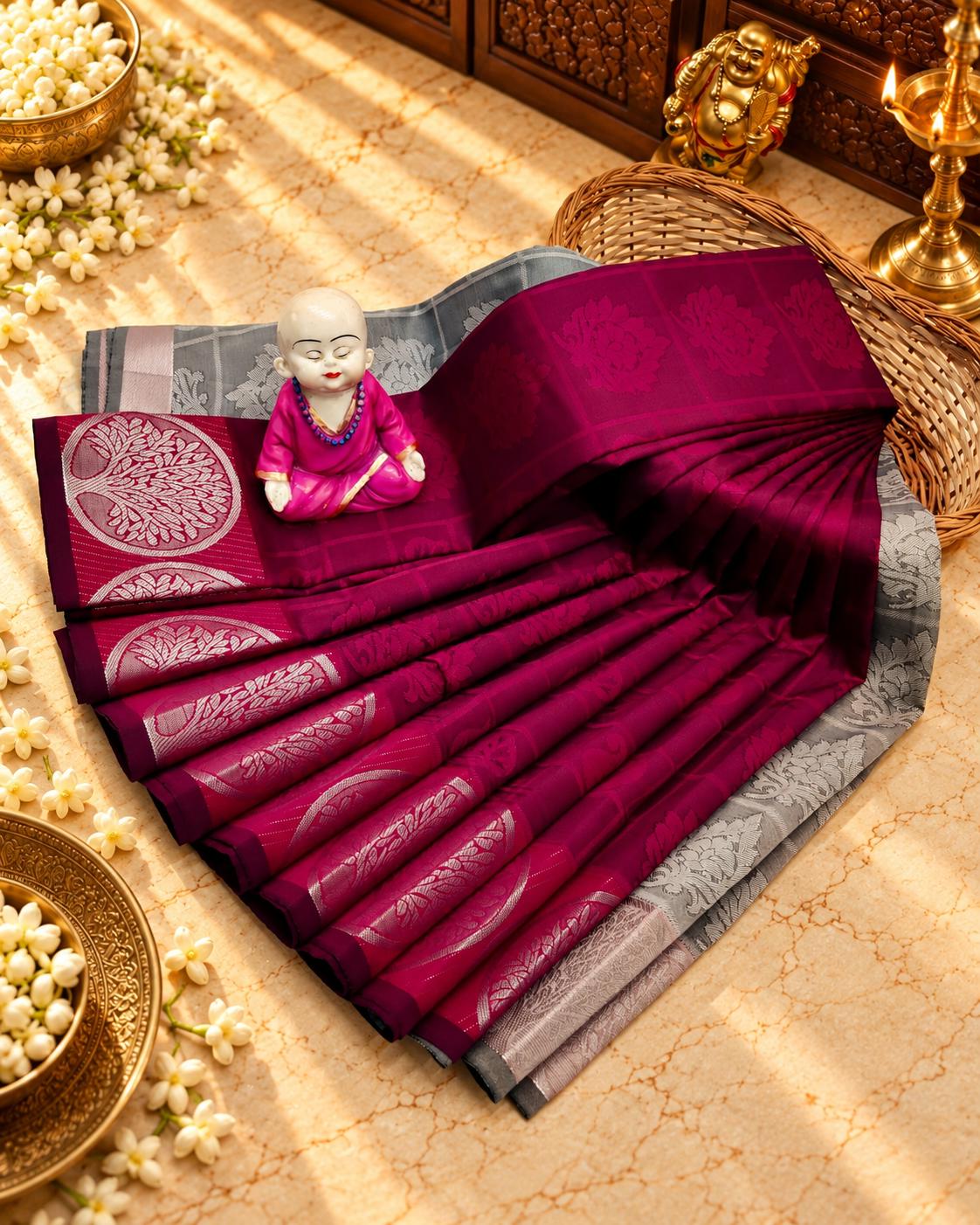 3D Embossed Karizma Silk Saree