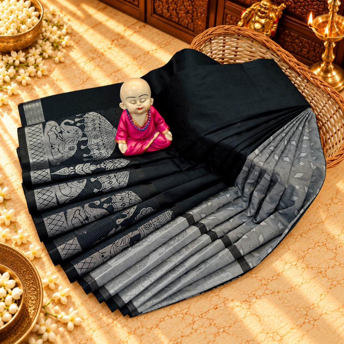 3D Embossed Karizma Silk Saree