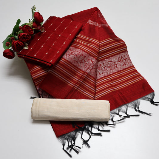 Premium Multicolor Raw Silk Salwar Suite- 3Pcs Set