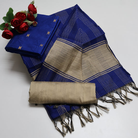 Premium Multicolor Raw Silk Salwar Suite- 3Pcs Set