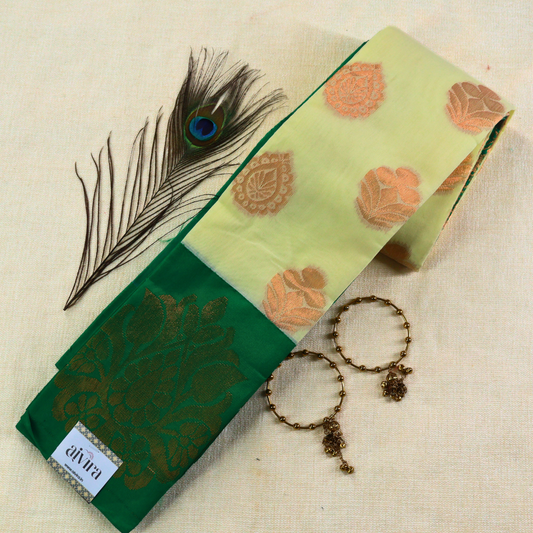 SILK COTTON SAREES WITH CONTRAST BLOUSE SC103